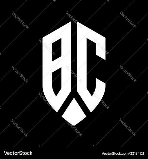 Bc Logo Monogram With Emblem Shield Style Design Vector Image