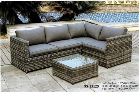 L shape grey rattan sofa set, Sectional Wicker Sofa, Corner Wicker Sofa