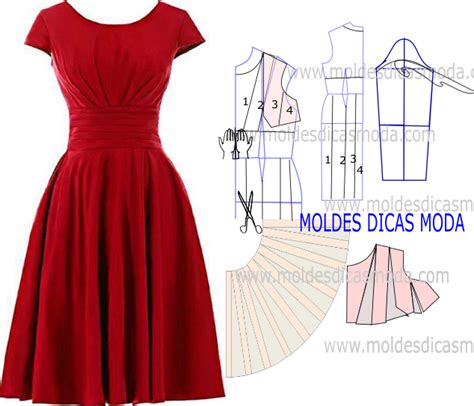 MOLDE VESTIDO VERMELHO 245 Moldes Dicas Moda Bloglovin