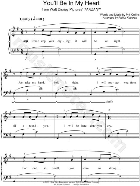 √ you'll be in my heart piano sheet music free 824321-You'll be in my ...