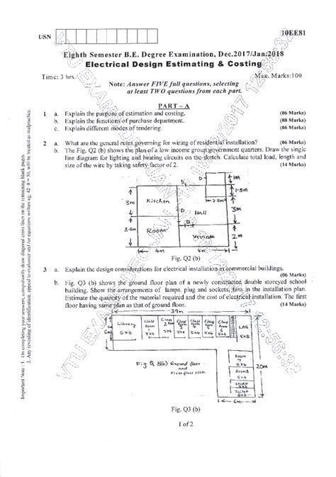 Vtu Question Paper Of Ee Electrical Design Estimating Costing