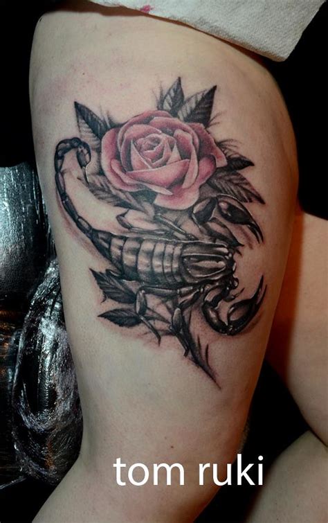 Scorpion And Rose Custom Tattoo Design By Tom Ruki For Boo Flickr