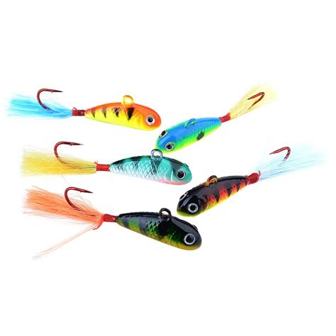 Señuelo de pesca de hielo caliente 5 unids pack 5 colores señuelo de