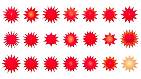 Premium Ai Image Set Of Red Starburst Price Sticker Sale Sticker