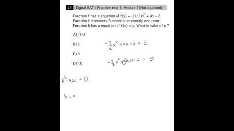 Digital Sat Practice Test 1 Module 1 Not Bluebook ข้อ 25 Youtube