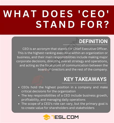 ceo meaning   ceo stand  esl