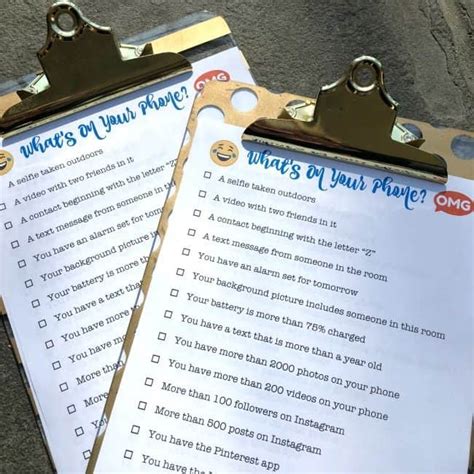 What's On Your Phone? (Free Printable Party Game for Tweens and Teens ...