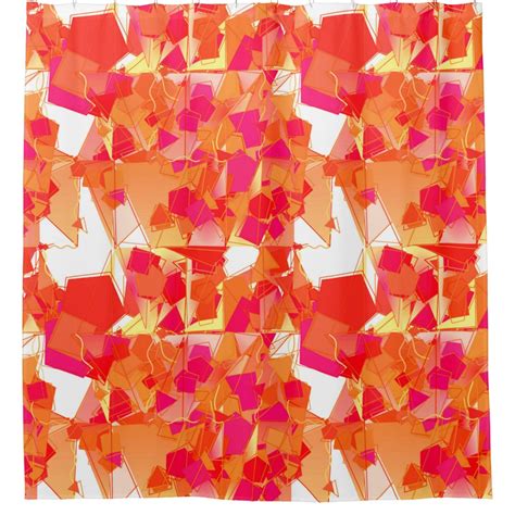 Orange And Hot Pink Abstract Shower Curtain Zazzle