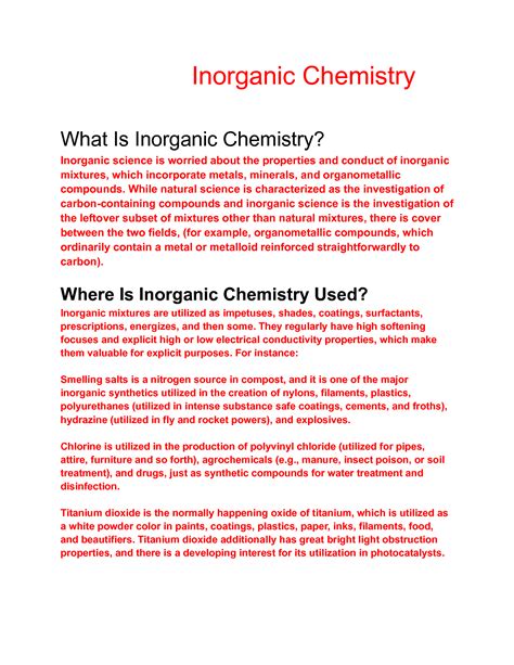 Examples Of Inorganic Compounds