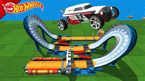 HOT WHEELS UNLIMITED WHITE RIP ROD CAR RACE IN TURN KICKER TRACK