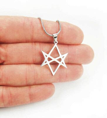 Unicursal Hexagram Necklace Seven Pointed Star Stainless Steel Charm