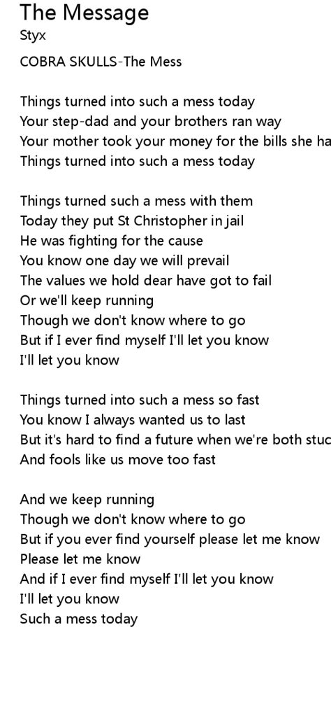 message lyrics follow lyrics