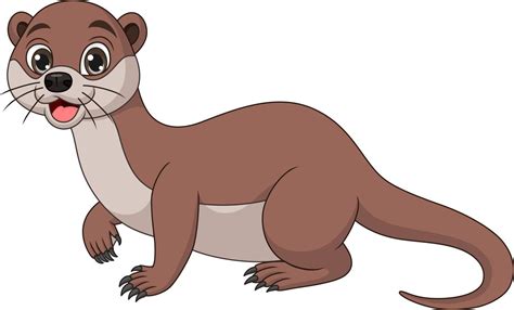 Cute little otter cartoon posing 7179124 Vector Art at Vecteezy