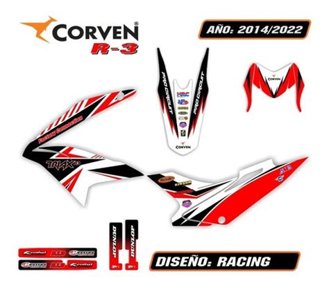 Kit Calcos Gr Fica Corven Triax R Laminado Car Tuning