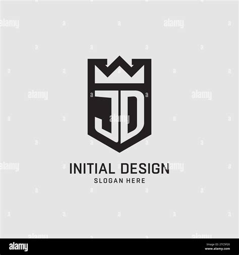 Initial Jd Logo Shield Shape Creative Esport Logo Design Vector