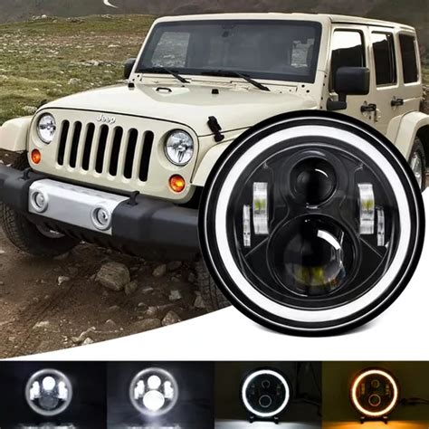 Faro Led 7 Redondo Para Moto jeep alto bajo Ojos De Ángel Envío gratis