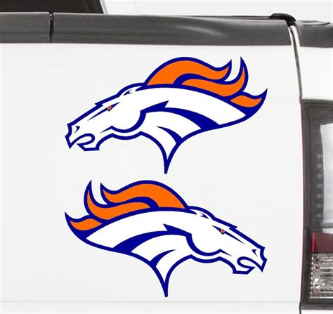 Denver Broncos Vinyl Decal Set 2 Decals Car Window | Etsy