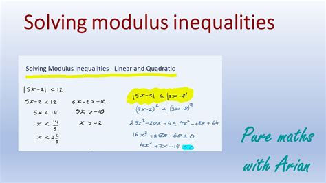 Solving Modulus Inequalities Youtube