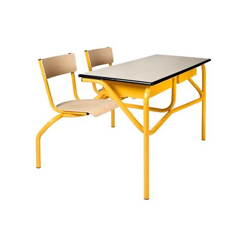 Table scolaire à sièges attenants Venise 130x50 cm stratifié chant ABS