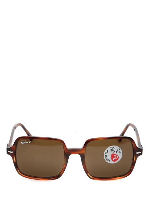 Ray Ban Kahverengi Kadın Square Ii Striped Havana Kadın Güneş Gözlüğü