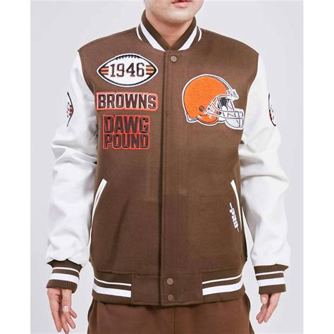 Wool Leather Mash Up Cleveland Browns Varsity Jacket Jackets Masters