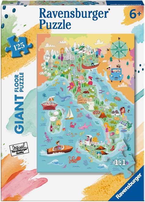 Ravensburger Puzzle Mappa Dell Italia Collezione Giant Pavimento