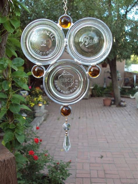 Amber Canning Jar Lid Suncatcher