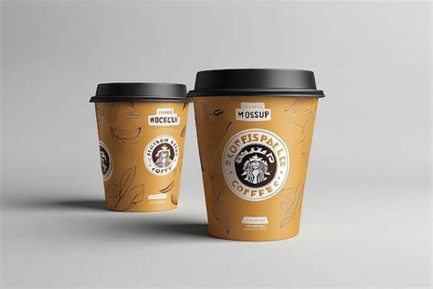 Premium Photo Disposable Coffee Paper Cup Mockup Design