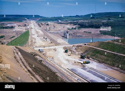 The M62 Motorway Under Construction At Scammonden Dam In The Pennines