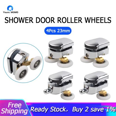 4pcs 23mm Shower Door Rollers Sliding Shower Doors Wheels Replacement Roller Runner Wheel 2 Top