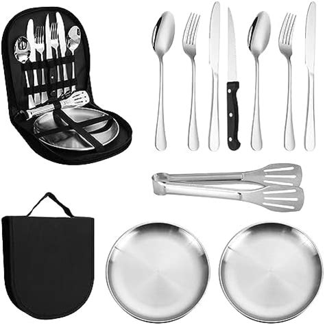 La Llareta Camping Cutlery Set 11 Piece Portable Picnic Cutlery Set