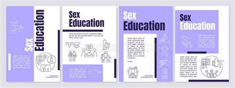 Sex Education Explanation Purple Brochure Template Stock Vector