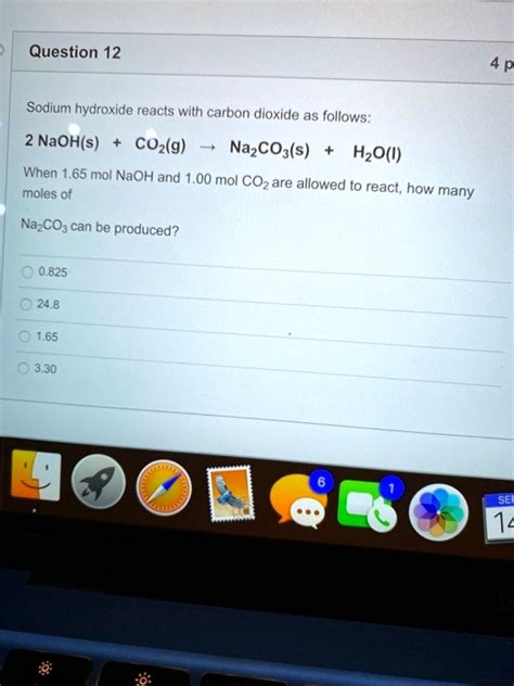 Solved Question Sodium Hydroxide Reacts With Carbon Dioxide As