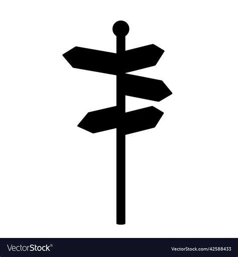 Road Direction Sign Icon Royalty Free Vector Image