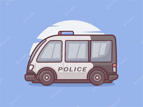 Premium Vector | Police car vector illustration with outline style