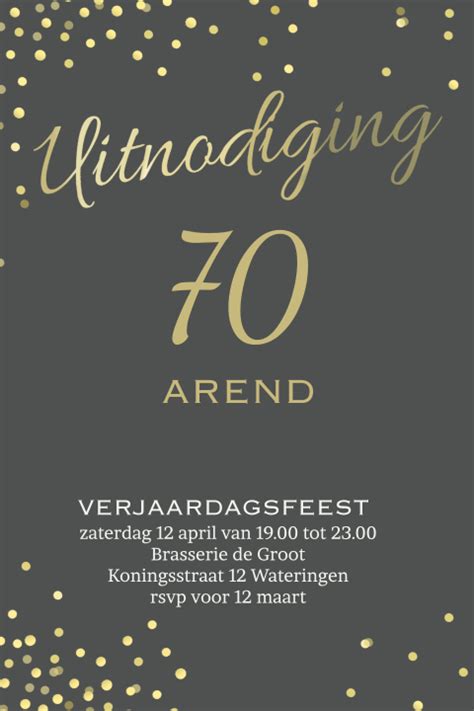 Uitnodiging 70 Jaar Maken Zeventig Jaar Kaarten