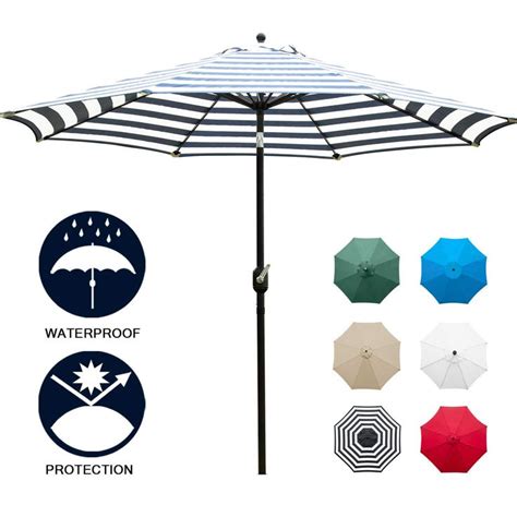 Sunnyglade 9 Patio Umbrella Outdoor Table Umbrella With 8 Sturdy Ribs