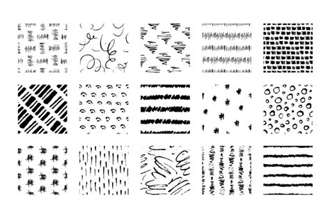 50 Hand Drawn Pen And Ink Patterns Abstract Vector Doodles By Design By