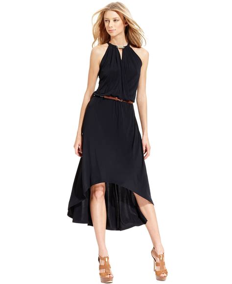 Michael Michael Kors Dress Sleeveless Belted High Low Dresses