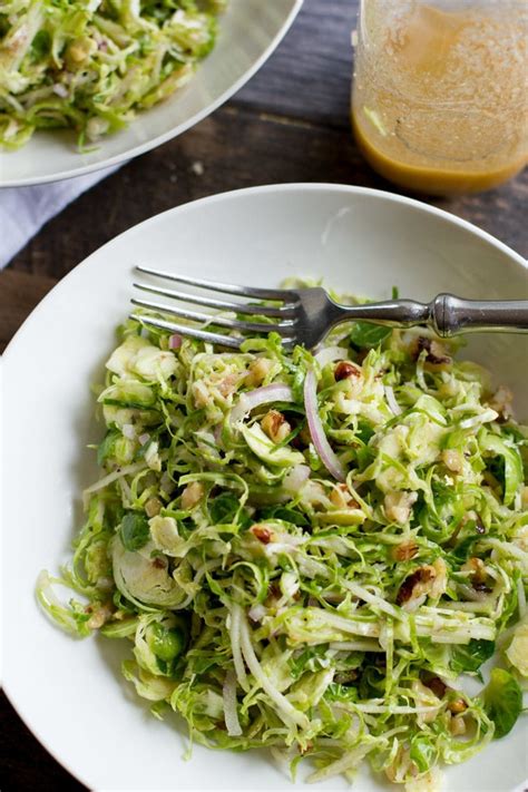 Shaved Brussels Sprout Salad With Apples And Walnuts Wholefully