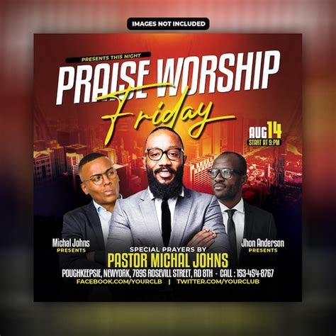 Premium Psd Church Worship Flyer Social Media Post Template