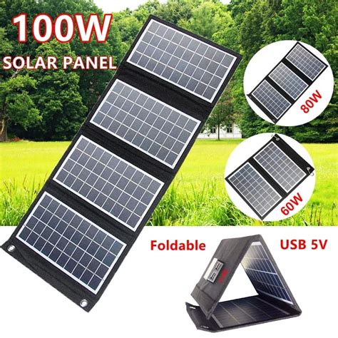 Painel Solar Dobr Vel Carregador Port Til Dual Usb V Para Acampar