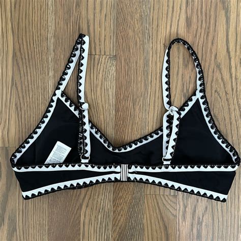 Cupshe Swim Cupshe Black And White Crochet Trim Bikini Set Size M 68 Poshmark