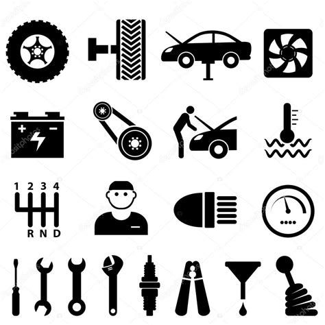 Car Maintenance And Repair Icons — Stock Vector © Soleilc 13746689