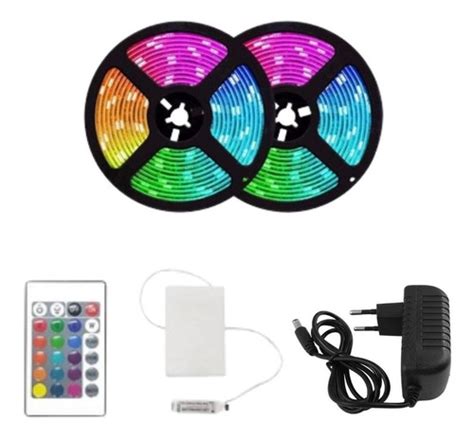 Fita Led Rgb Rolo M Controle Fonte Ilumina O Parcelamento