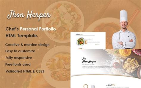 Jhon Herper - Chef Personal Portfolio Website Template | Portfolio ...