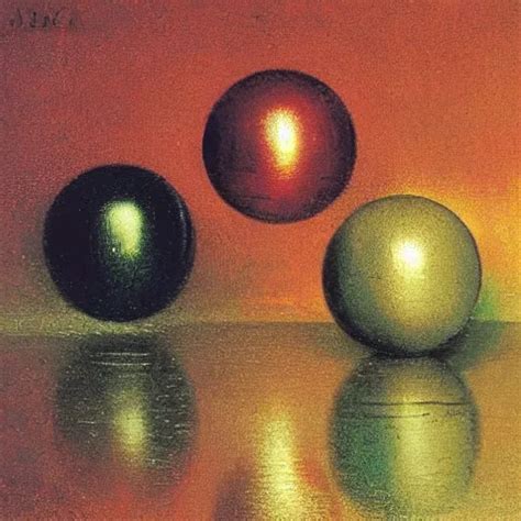 Chrome Spheres On A Red Cube By Albert Bierstadt Stable Diffusion