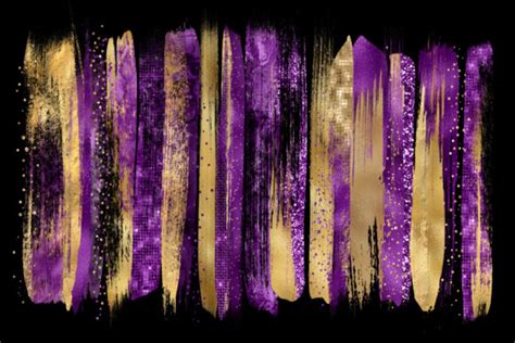 Purple And Gold Brush Strokes PNG Printable Sublimation Design Wall