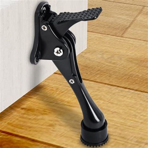 Snapklik KOVOSCH 4 Inches Kickdown Door Stoppers Black Heavy