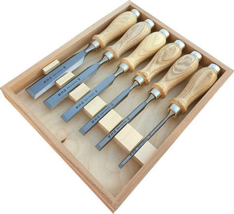 Mhg Premium Chisel Set Of 6 In Wooden Presentation Box Fine Tools